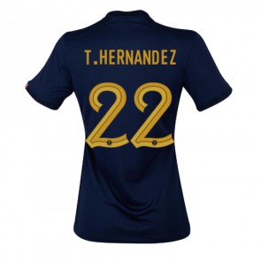 Francja Theo Hernandez #22 Koszulka Podstawowych Kobiety MŚ 2022 Krótki Rękaw
